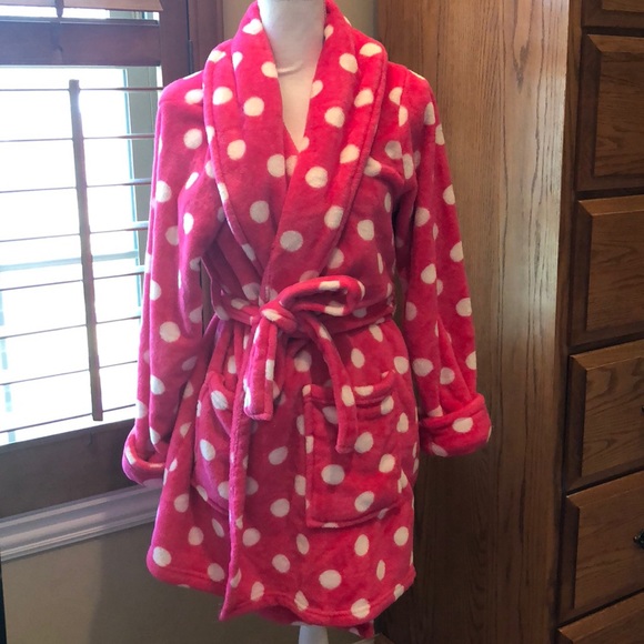 Cynthia Rowley Other - Cynthia Rowley Super soft polka dot fleece robe M